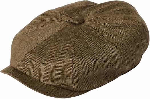 【FAILSWORTH】IRISH LINEN casquette Failsworth Irish Linen Murphy Bakerboy Cap in Brown, Size